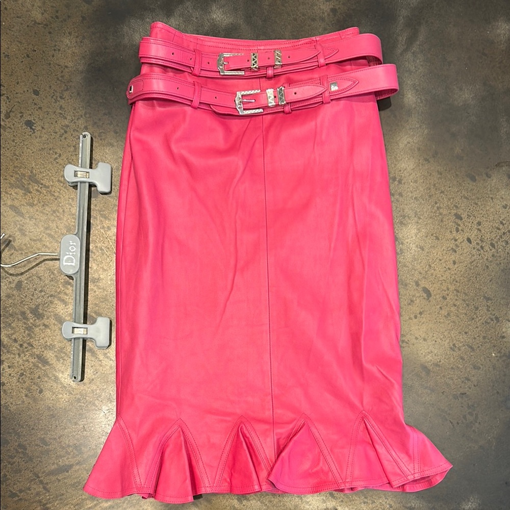 Dior Vintage Lambskin Mermaid Skirt Knee-Length